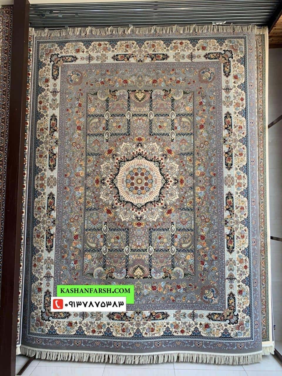 فرش کاشان طرح خشت طلا 1000 شانه