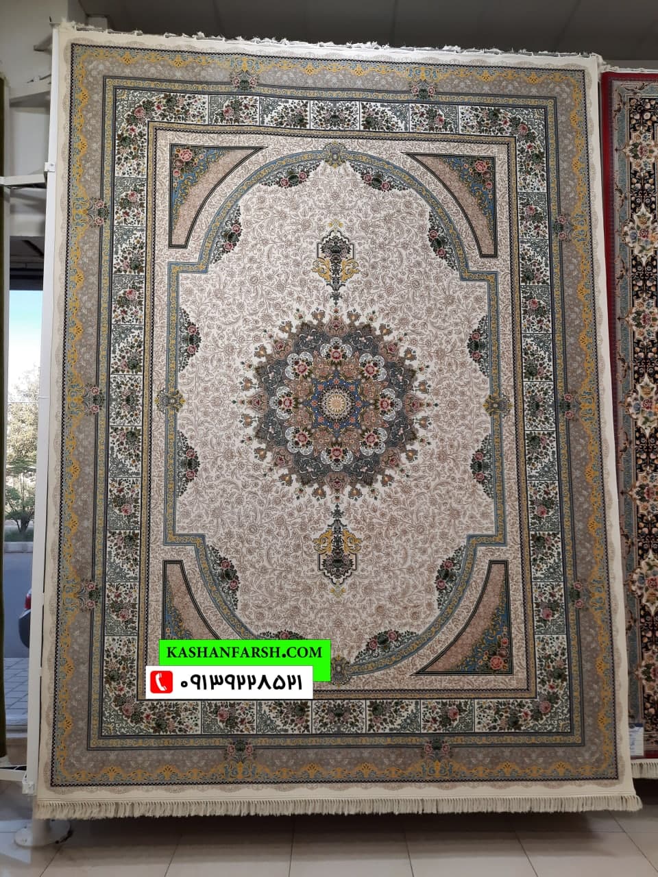 فرش ماشینی کاشان طرح طاق بستان 1200 شانه