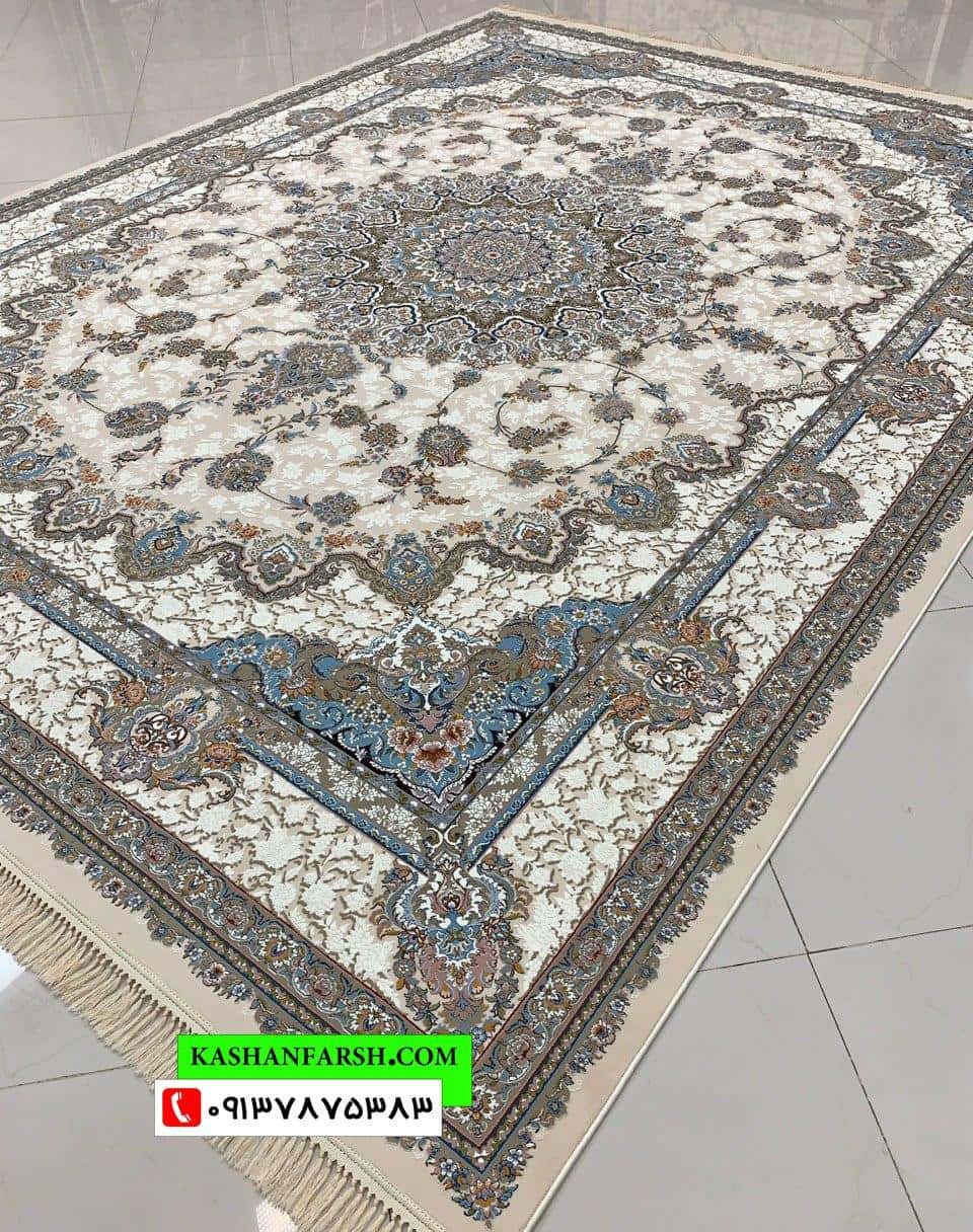 فرش کاشان طرح رز 1000 شانه برجسته