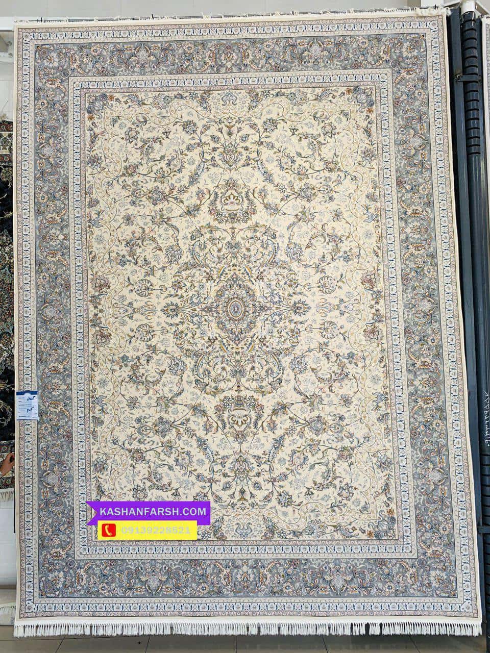فرش ماشینی کاشان طرح گلفام 1200 شانه برجسته