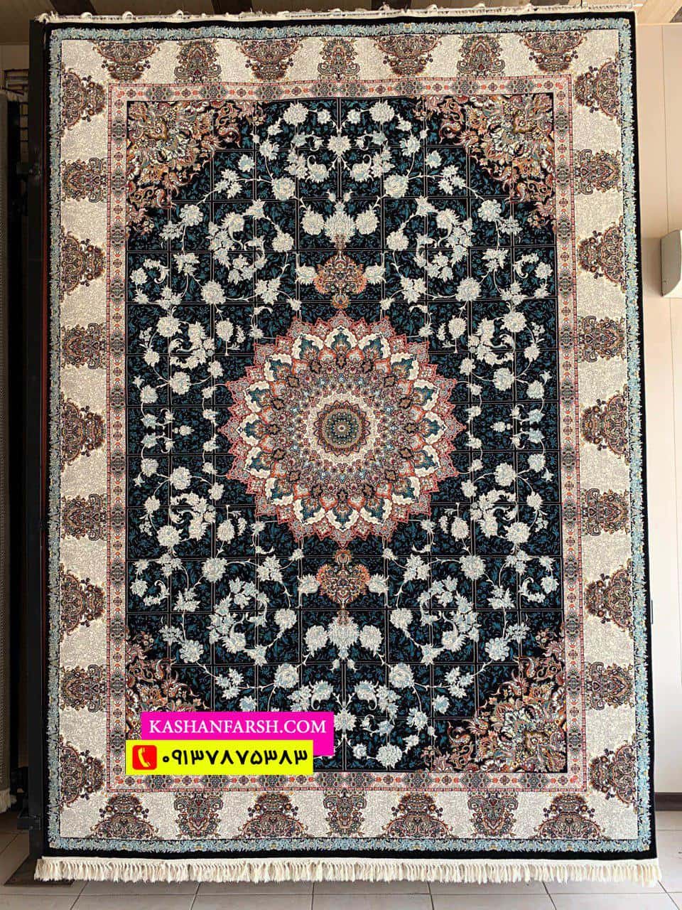 فرش ماشینی کاشان  طرح ماهور 700 شانه