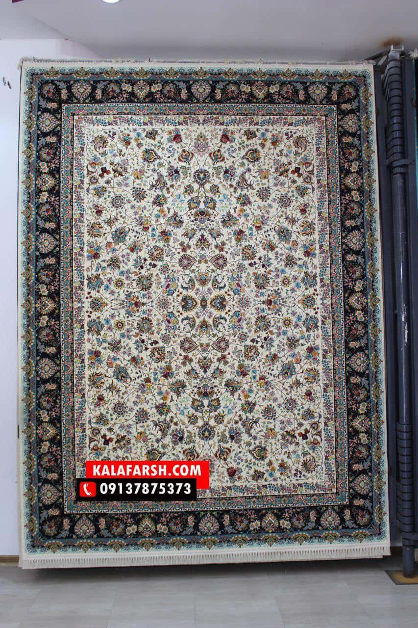 فرش ماشینی طرح افشان زنبق 1200 شانه