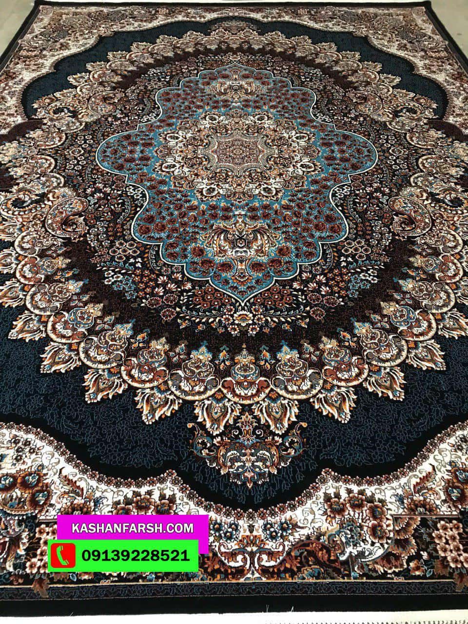 فرش ماشینی کاشان طرح ارکیده طرح 700 شانه