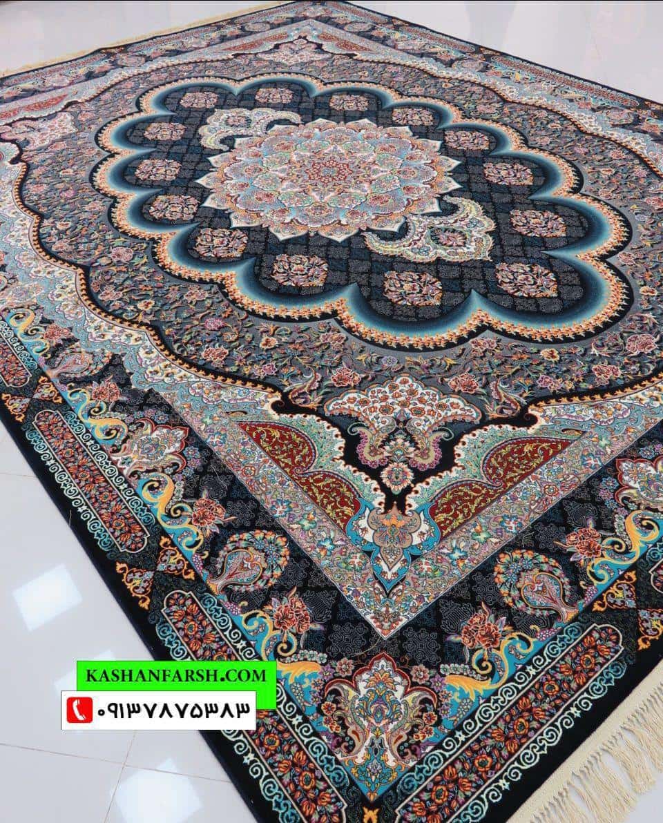 فرش ماشینی کاشان طرح سامی 1200 شانه