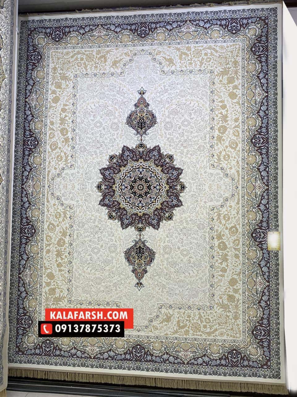 فرش ماشینی کاشان طرح زیبا 1200 شانه