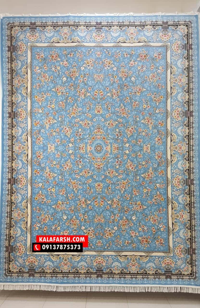 فرش ماشینی کاشان طرح افشان لی لی رز 1200 شانه