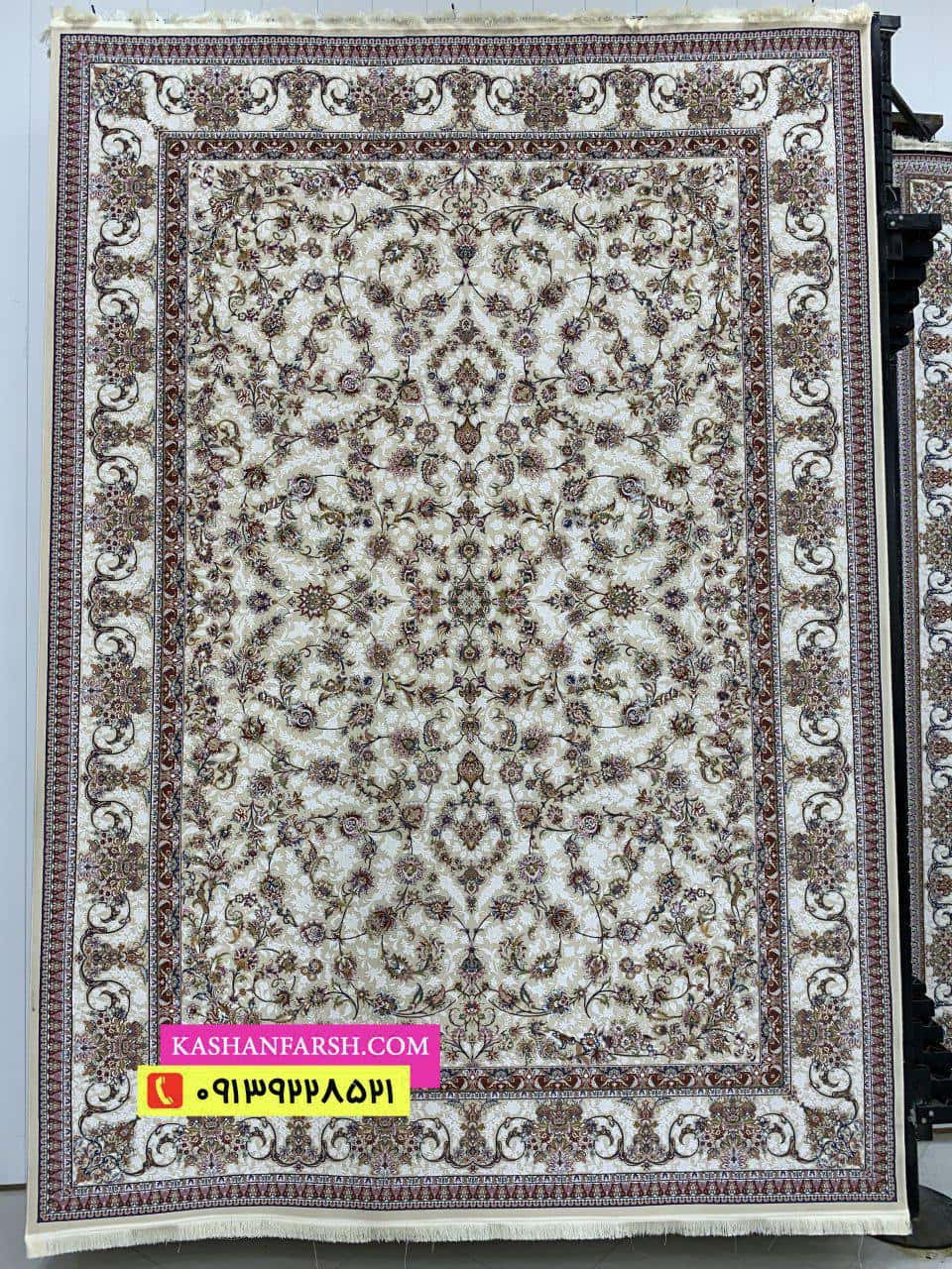 فرش کاشان طرح افشان مهر 1200 شانه برجسته