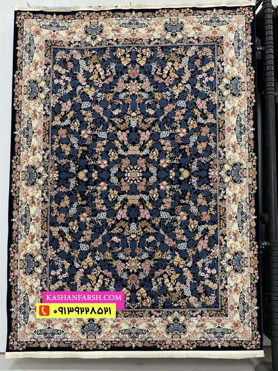 فرش کاشان طرح افشان نور 1200 شانه برجسته