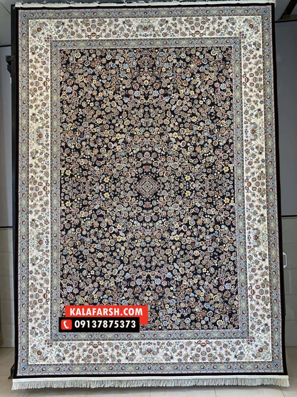 فرش کاشان طرح رز 1200 شانه برجسته