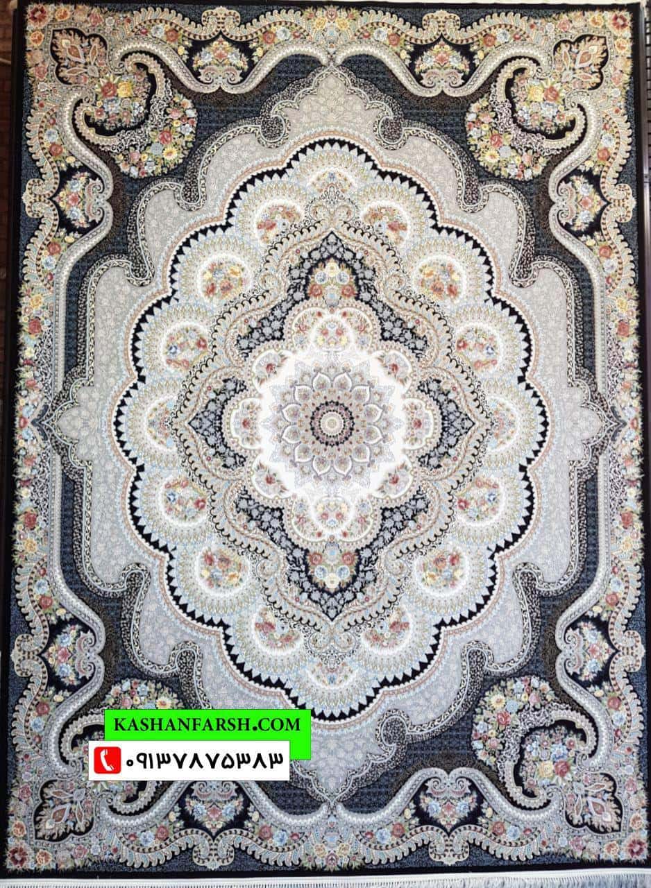 فرش کاشان طرح باغ ملک 1200 شانه برجسته