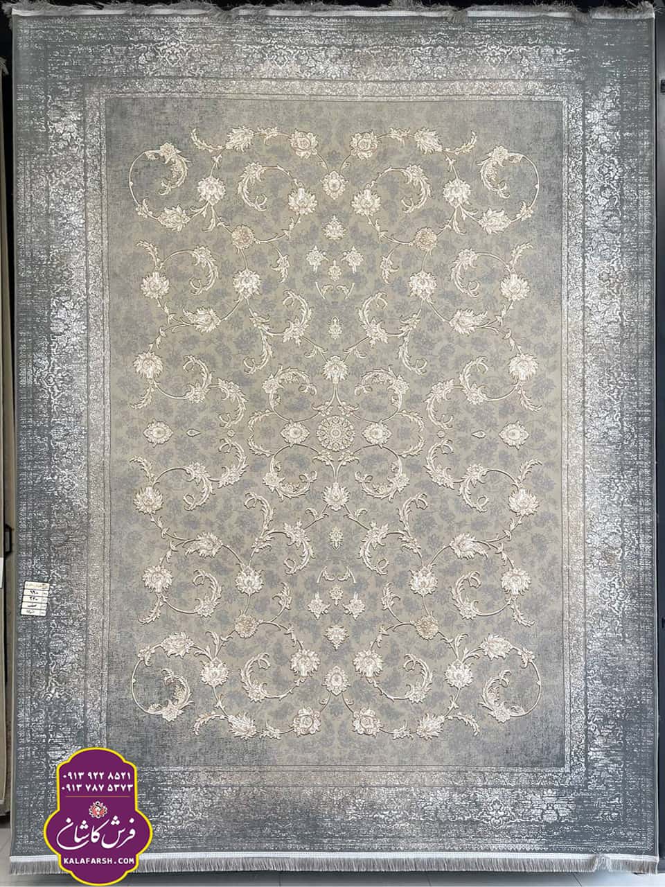 فرش صدف نقره ای 1200 شانه گل برجسته