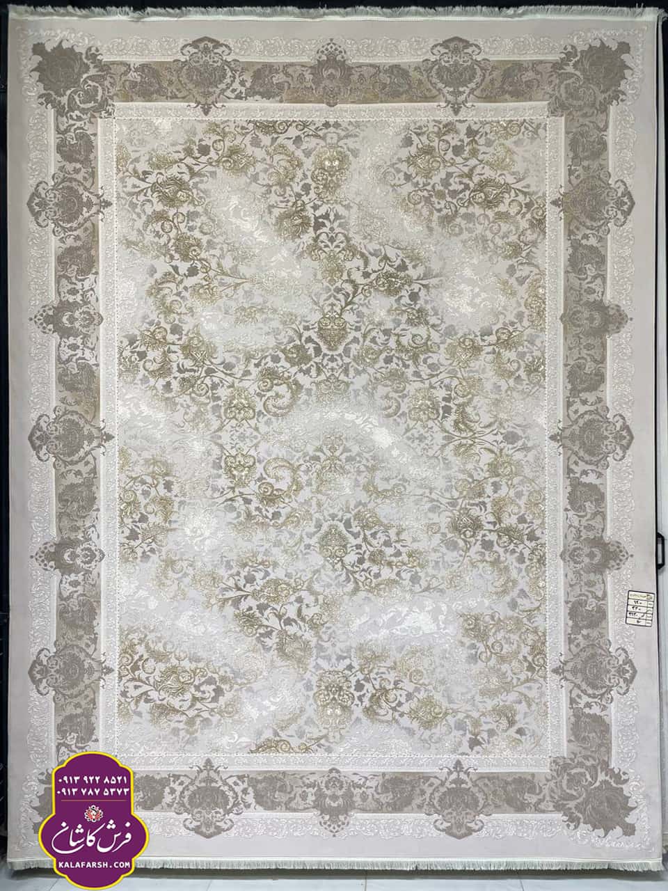 فرش کد 3230 موکا 1200 شانه گل برجسته