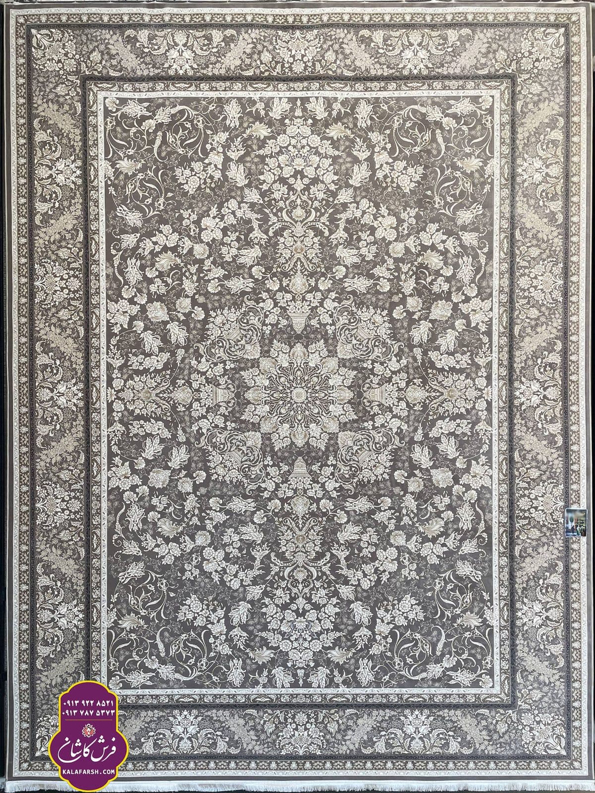 فرش ماشینی طرح شهناز نسکافه ای اشراقی 1200 شانه