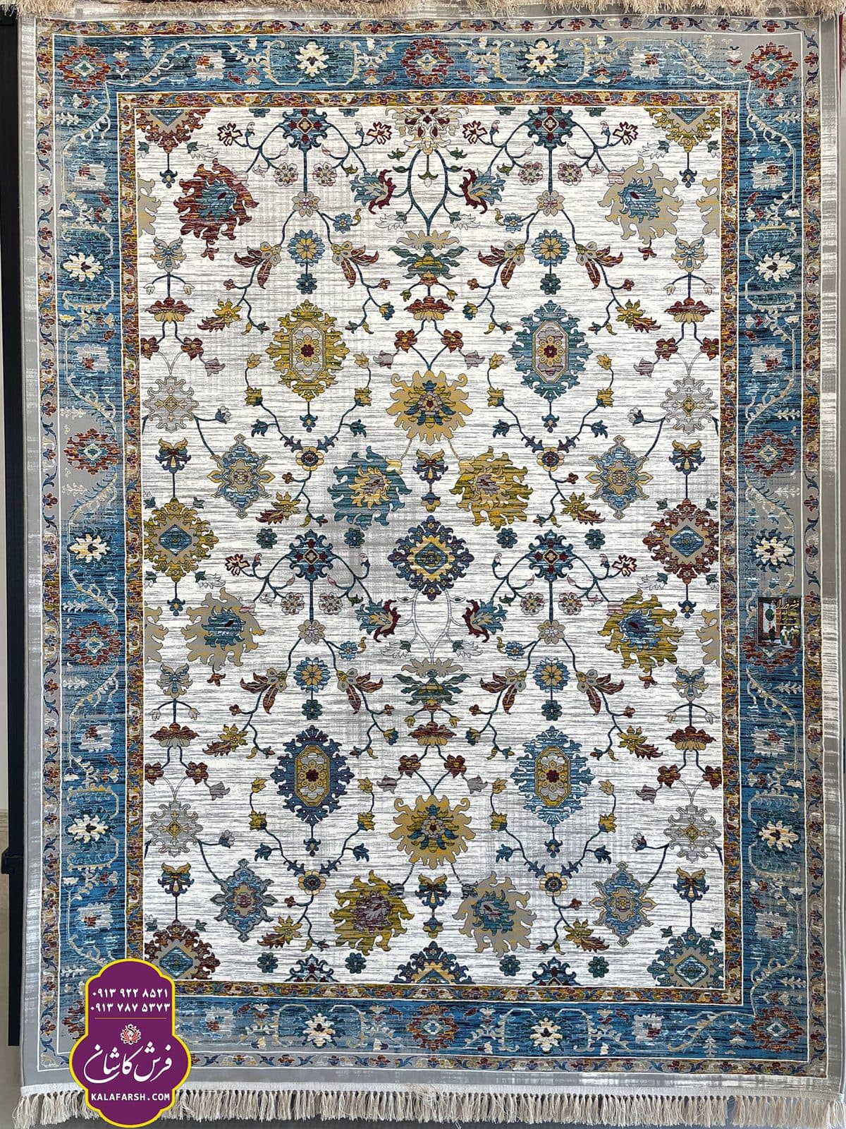 فرش ماشینی طرح سلطان اباد کرم خلیج 1200 شانه