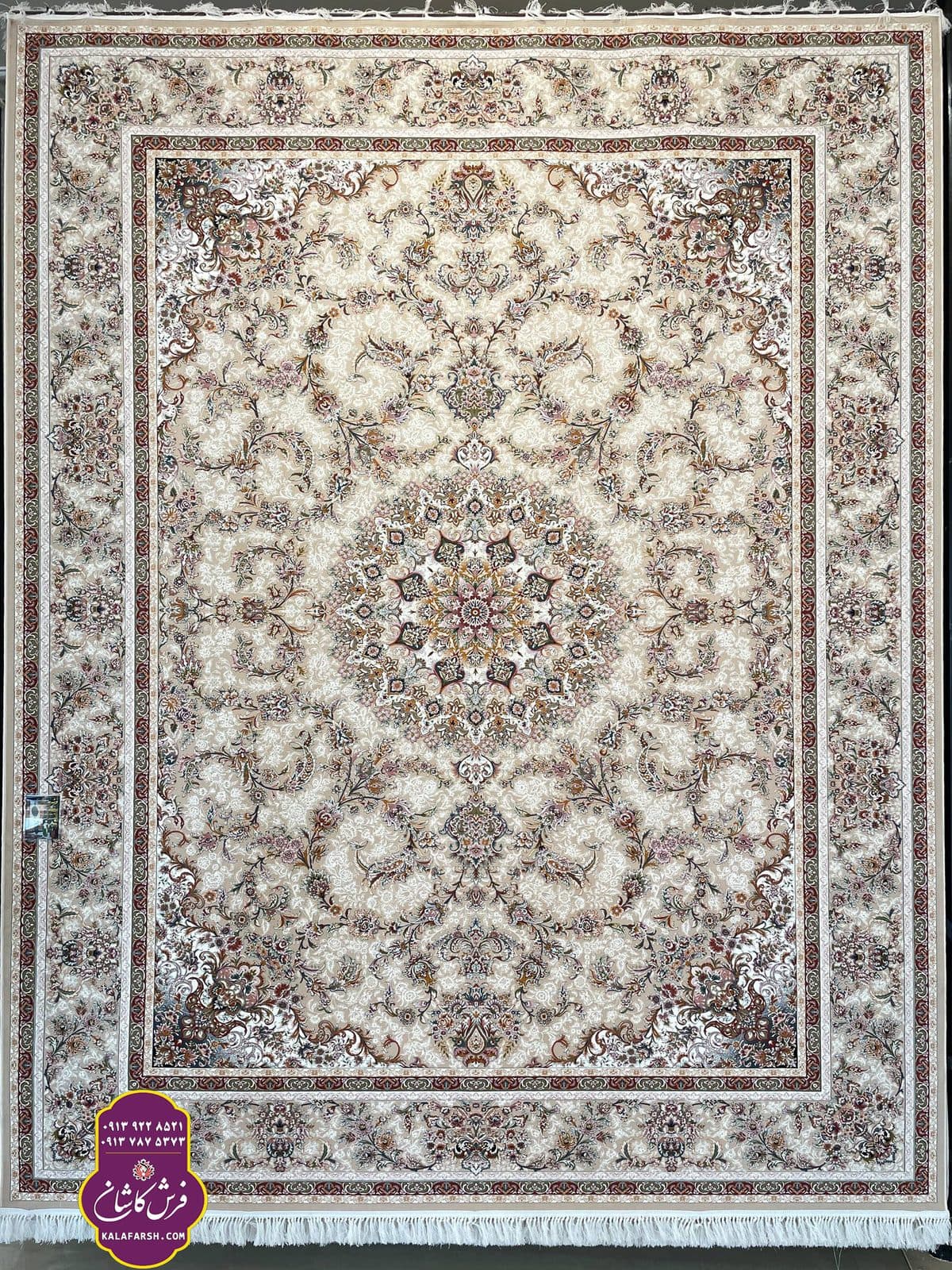فرش ماشینی طرح یامور کرم تبریز 1200 شانه