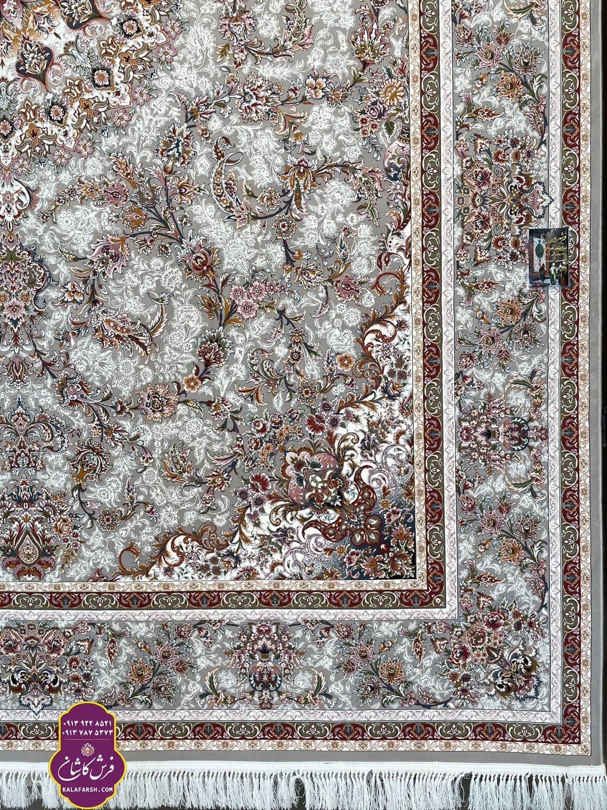 تصویر فرش ماشینی طرح یامور نقره ای تبریز 1200 شانه — نمای 1