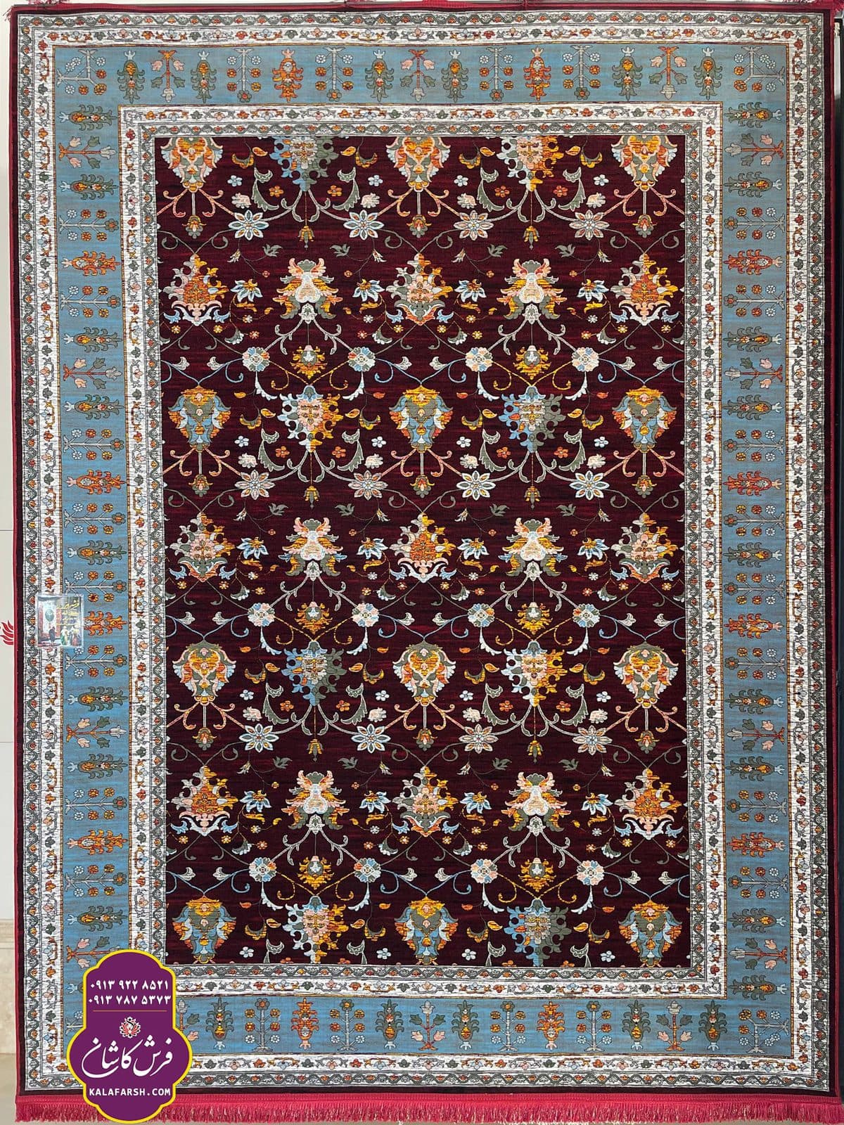 فرش ماشینی طرح سلطان اباد 102 لاکی خلیج 1200 شانه