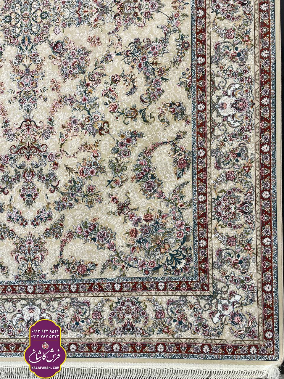 فرش آریانا کرم 1200 شانه گل برجسته