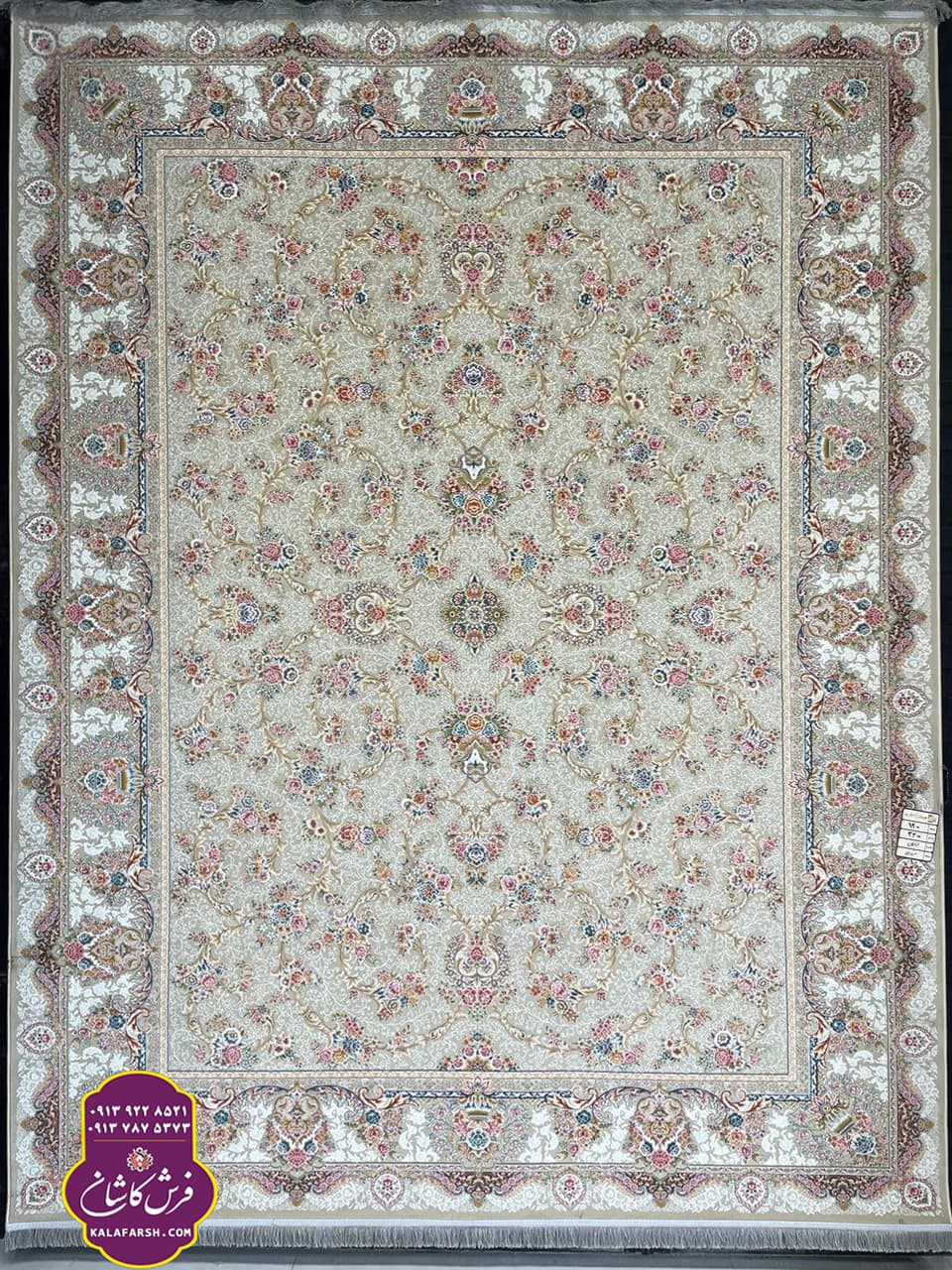 تصویر فرش ارغوان نقره ای 1200 شانه گل برجسته — نمای 1