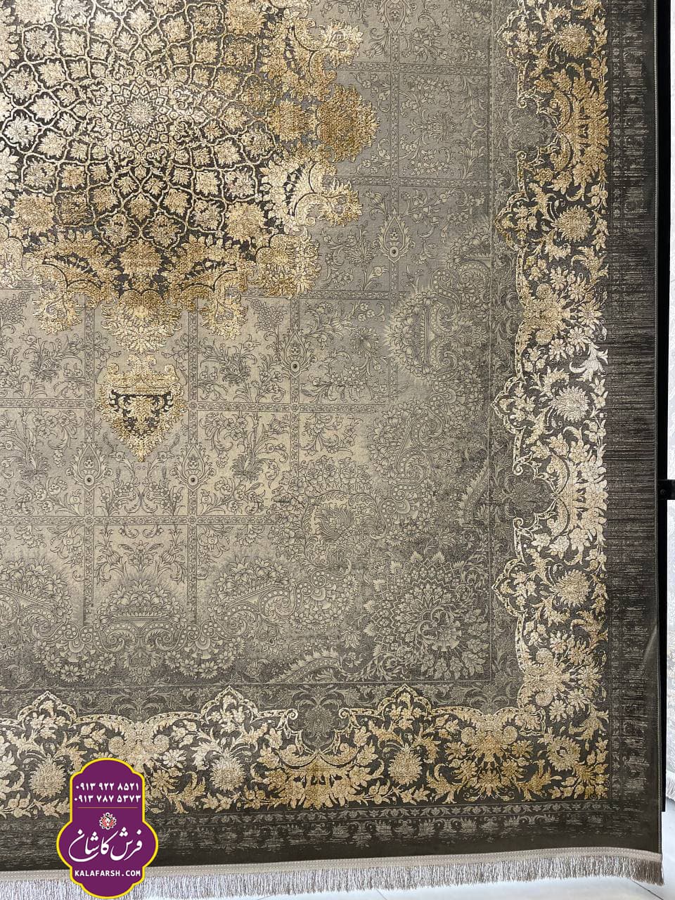 فرش پارسا زغالی 1200 شانه گل برجسته