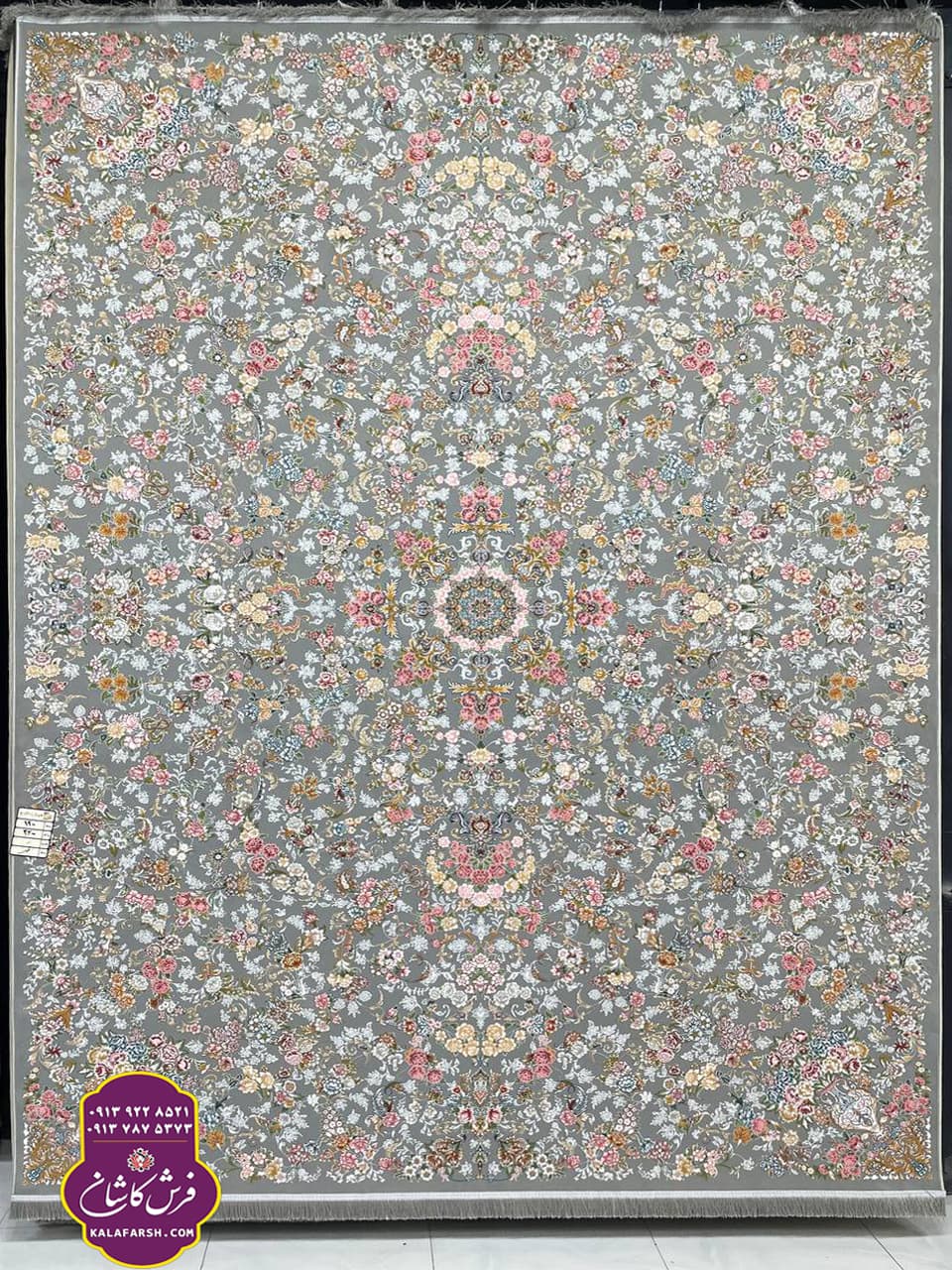 تصویر فرش رز طوسی 1200 شانه گل برجسته — نمای 1