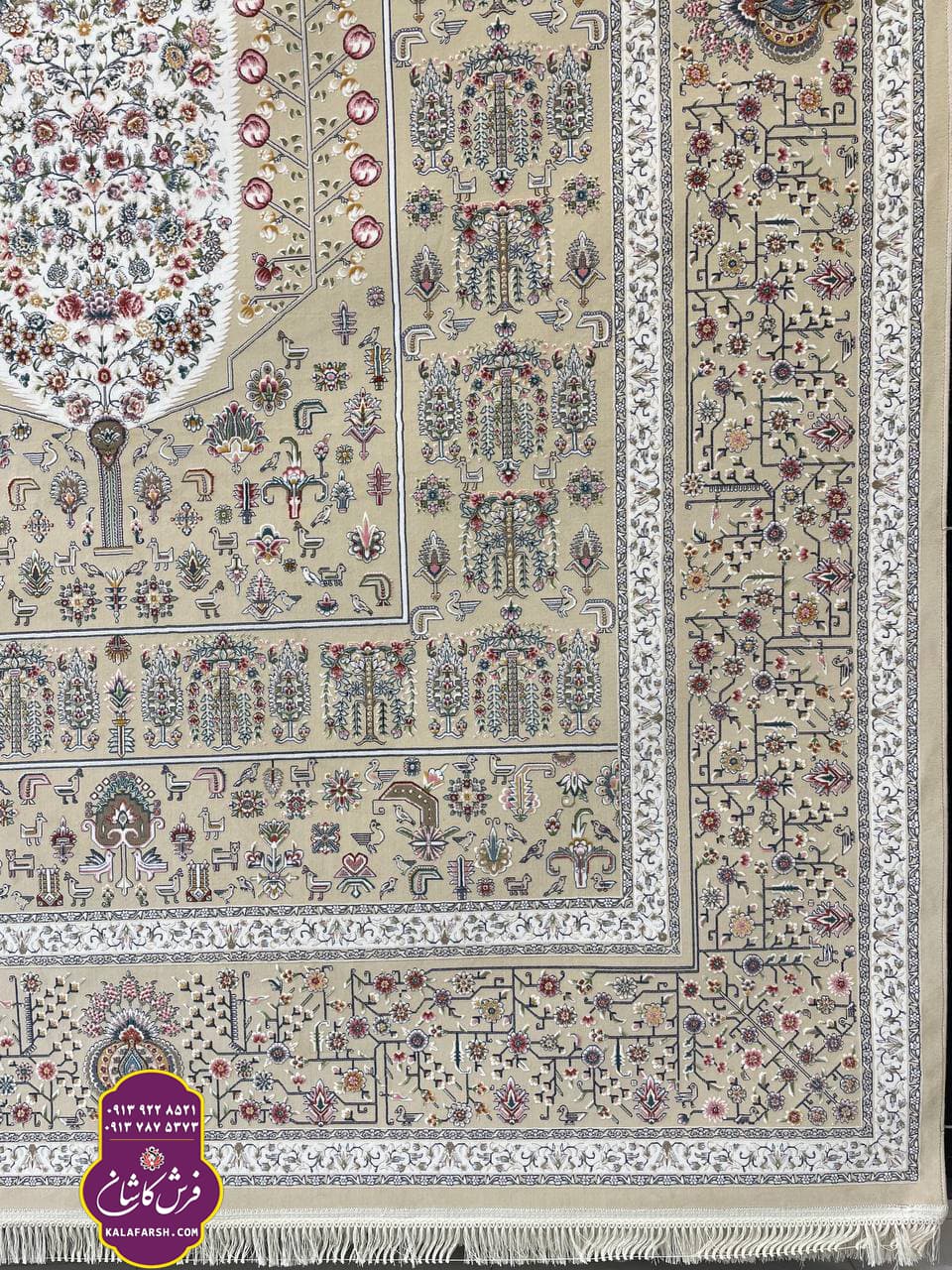 فرش سرو کرم 1200 شانه گل برجسته