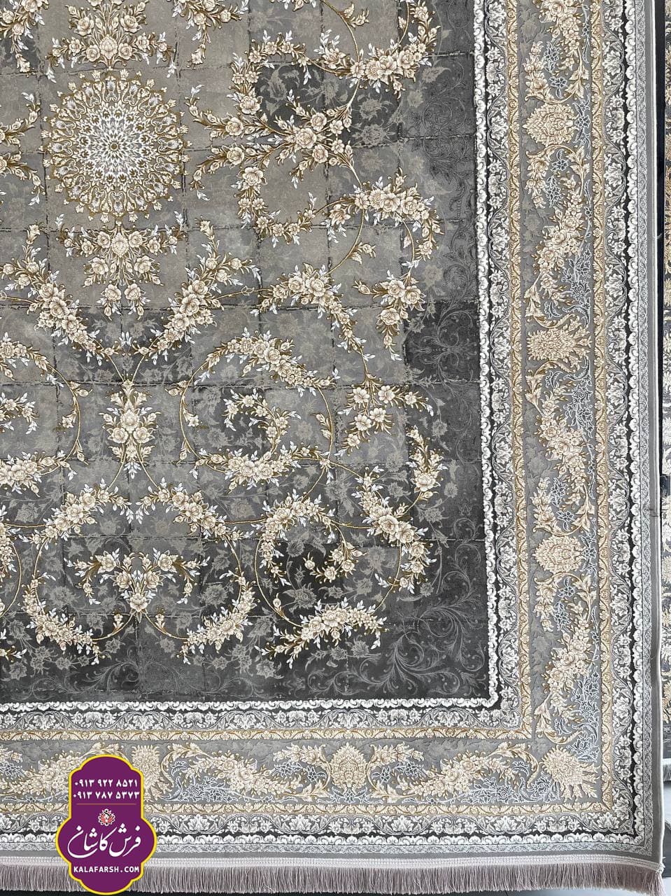 فرش شهریار طوسی 1200 شانه گل برجسته