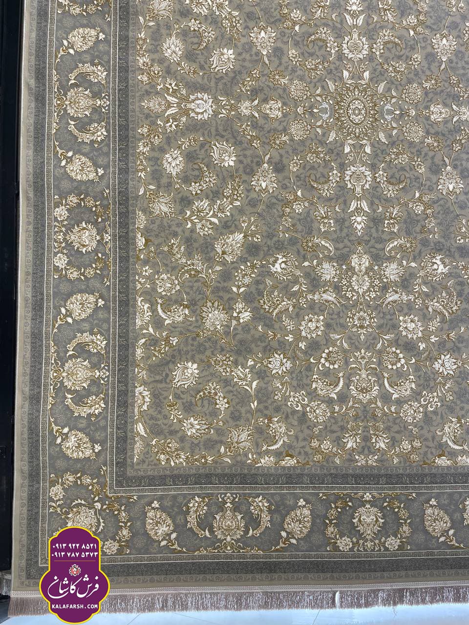 فرش فریان نقره ای 1200 شانه گل برجسته