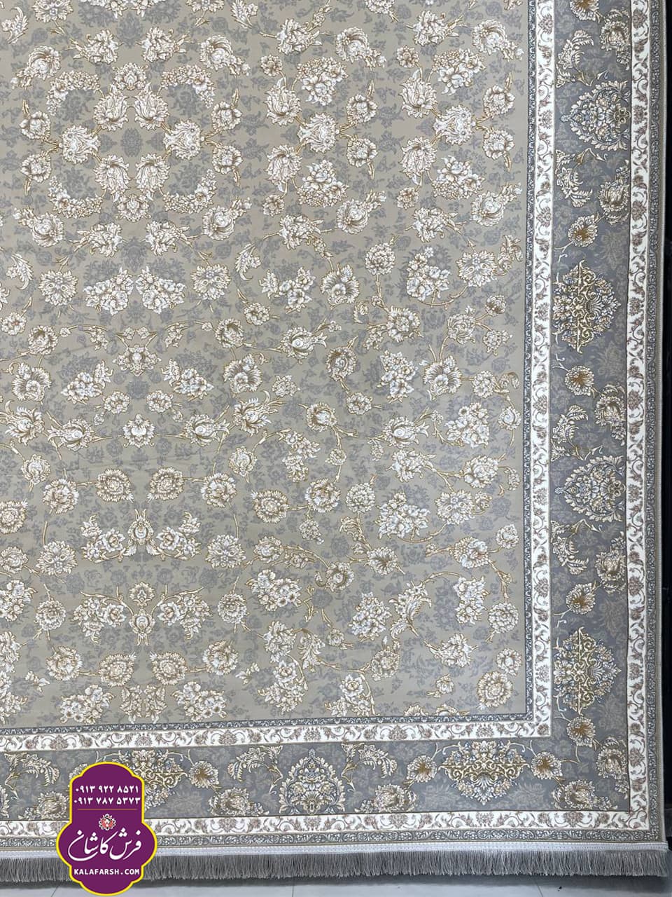 فرش فریور نقره ای 1200 شانه گل برجسته