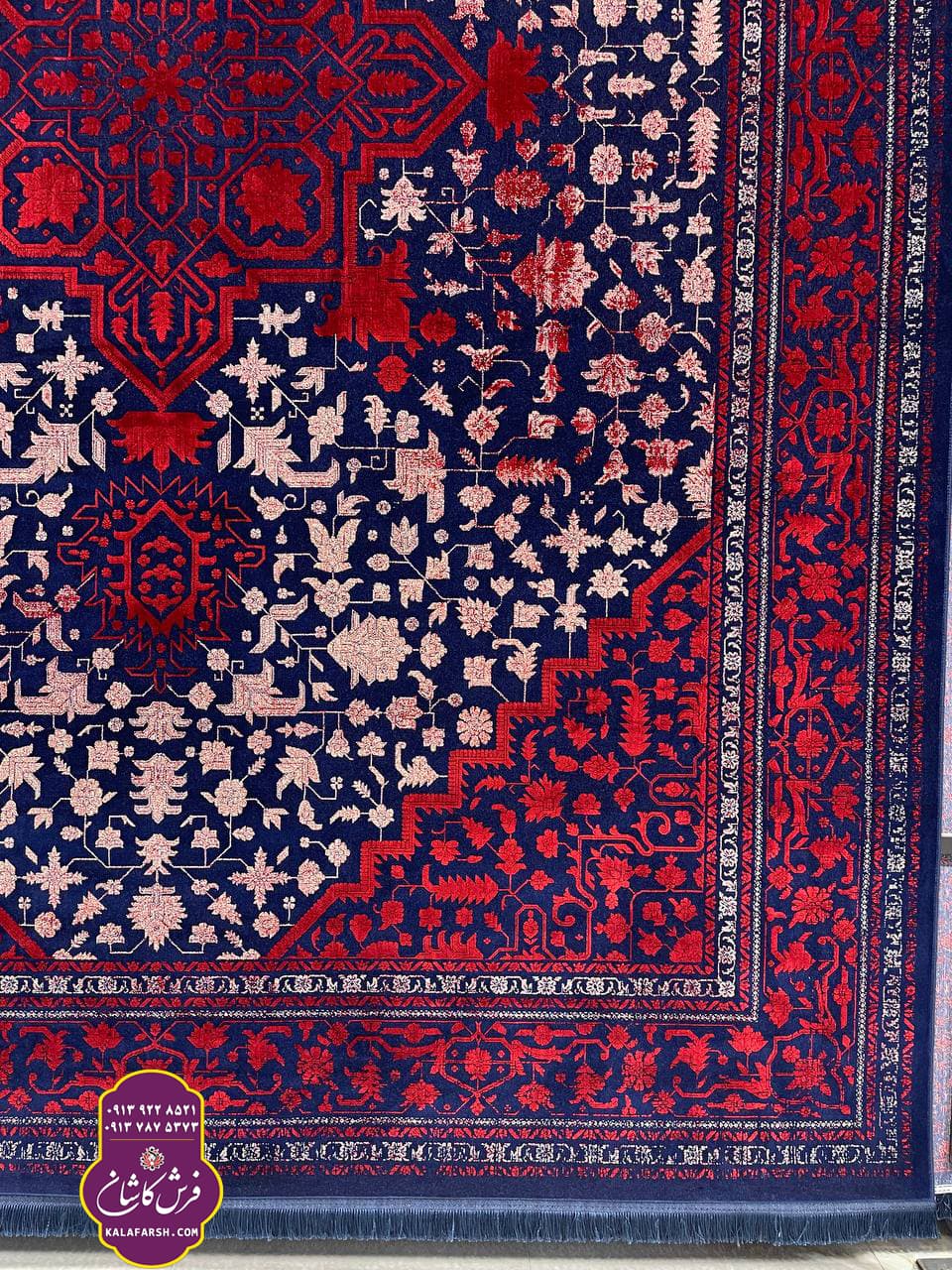 فرش کد1065 لاکی 1200 شانه گل برجسته