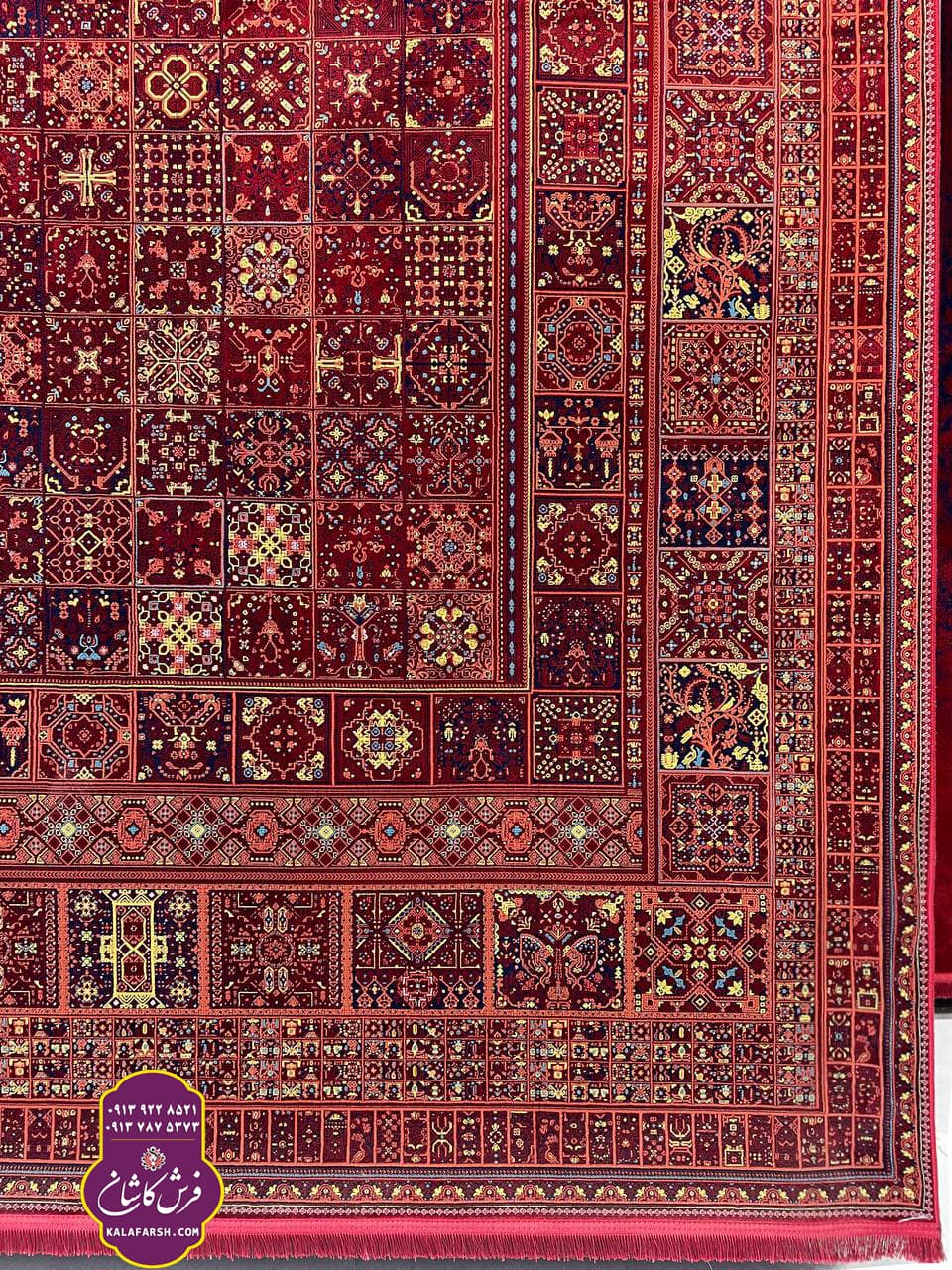 فرش کد1120 لاکی 1200 شانه گل برجسته