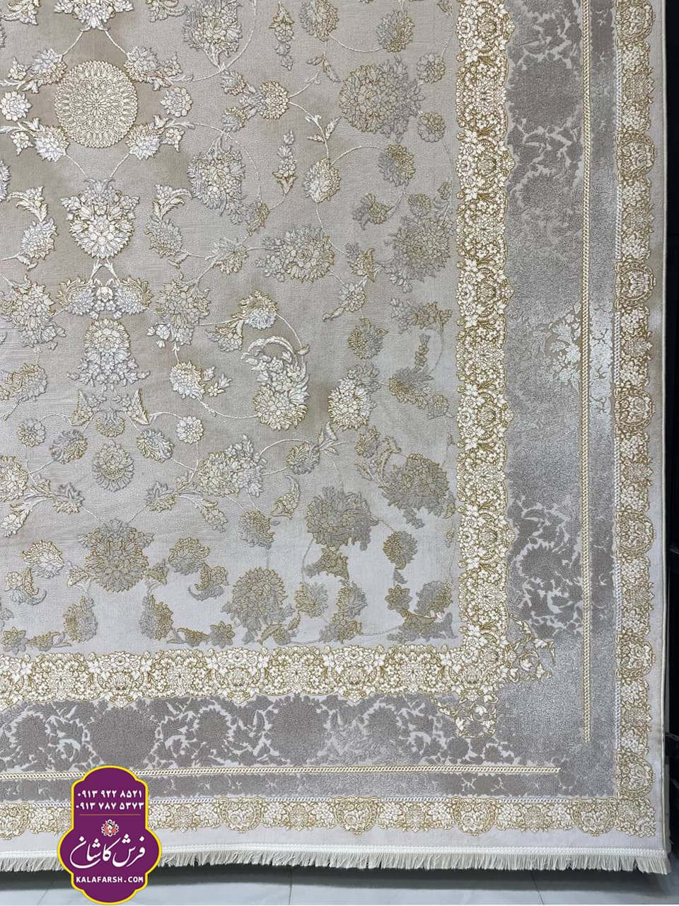 فرش کد2075 موکا 1200 شانه گل برجسته