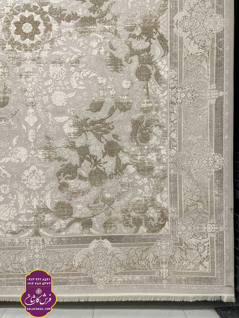 فرش کد3125 موکا 1200 شانه گل برجسته