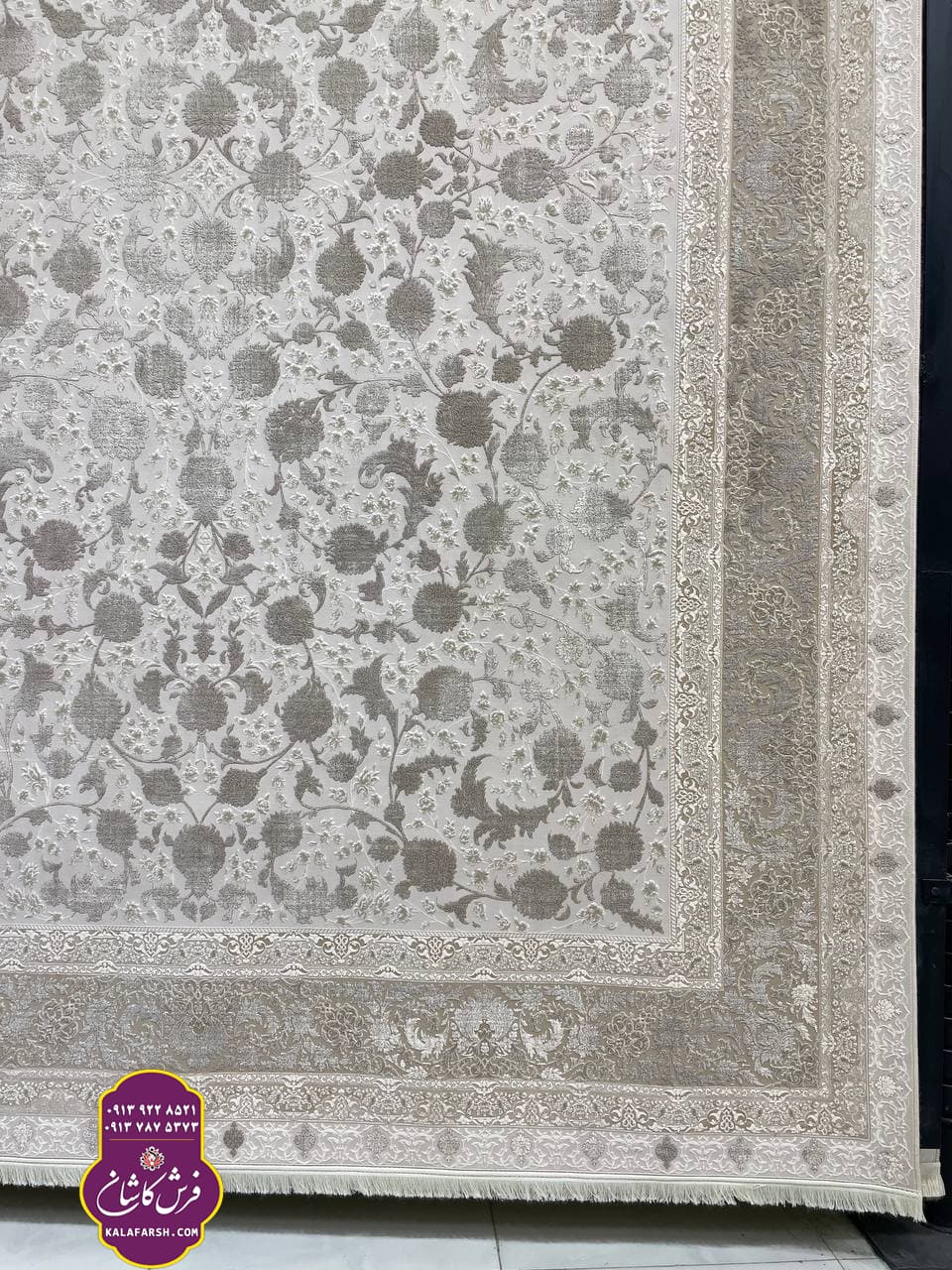 فرش کد3135 موکا 1200 شانه گل برجسته
