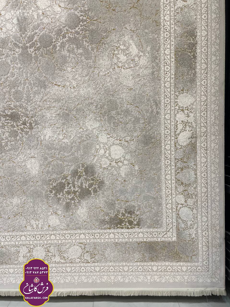 فرش کد3160 موکا 1200 شانه گل برجسته