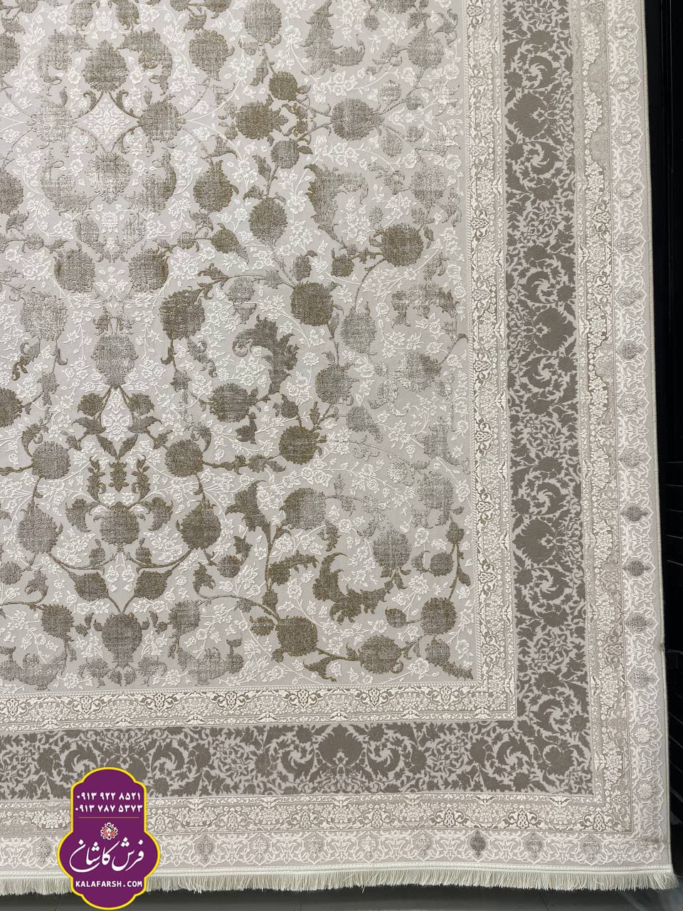 فرش کد3170 موکا 1200 شانه گل برجسته