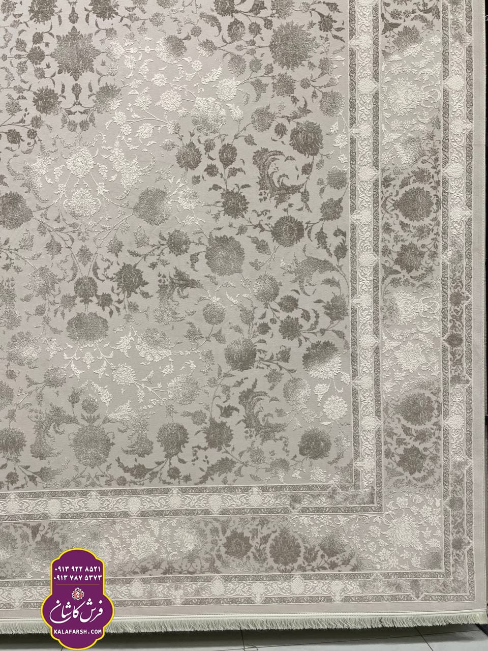 فرش کد3210 موکا 1200 شانه گل برجسته