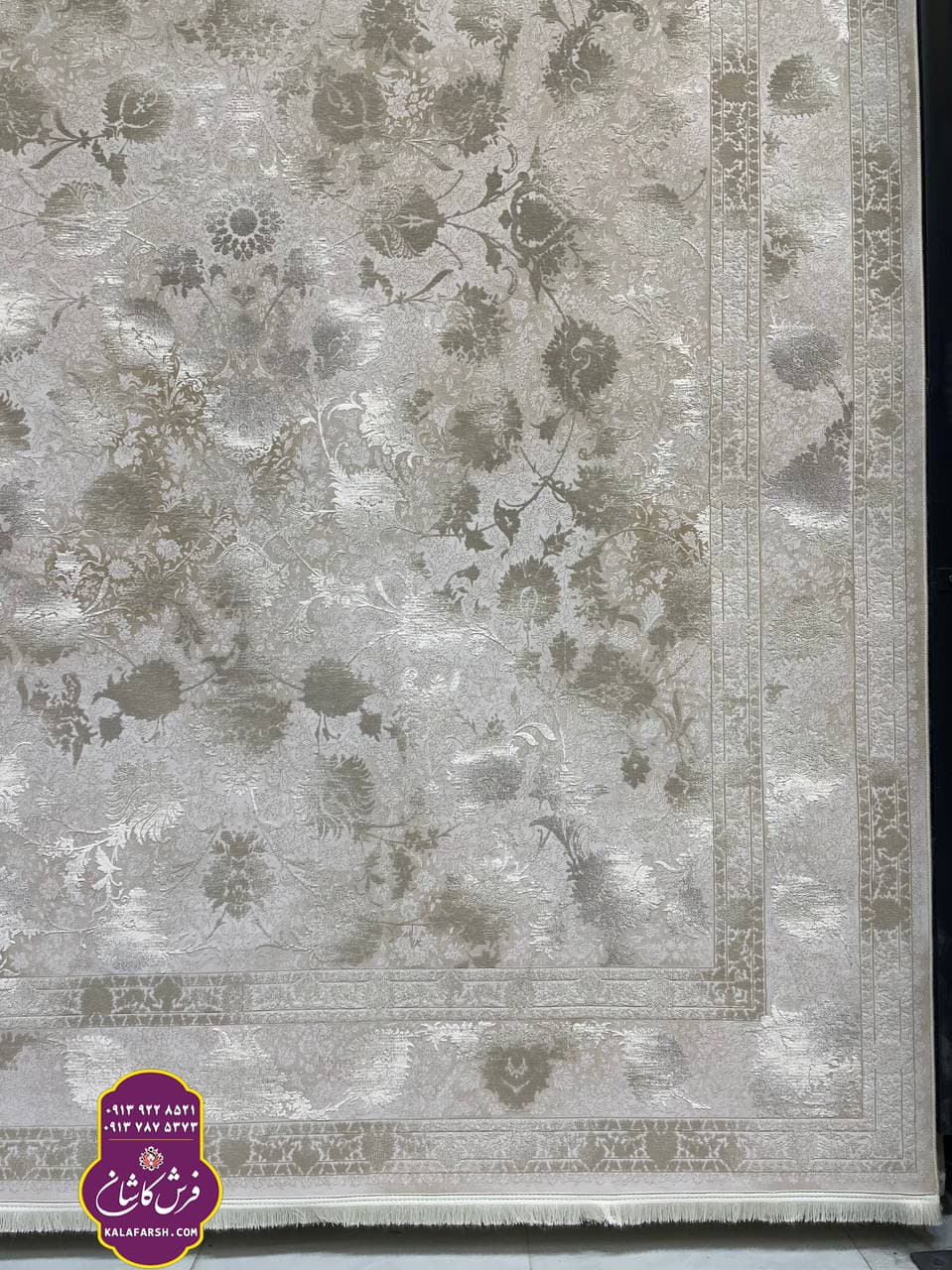 فرش کد3315 موکا 1200 شانه گل برجسته
