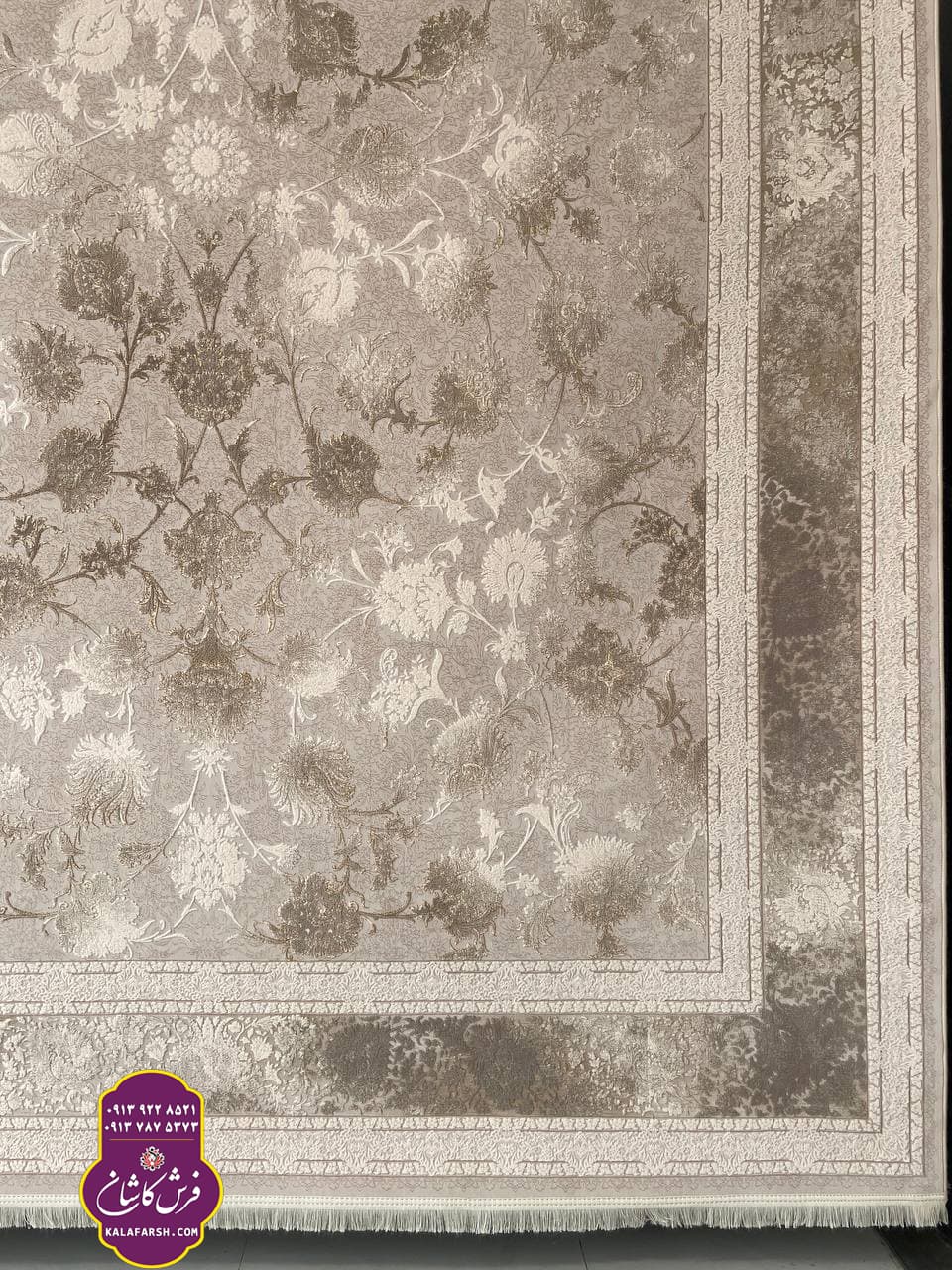 فرش کد3325 موکا 1200 شانه گل برجسته