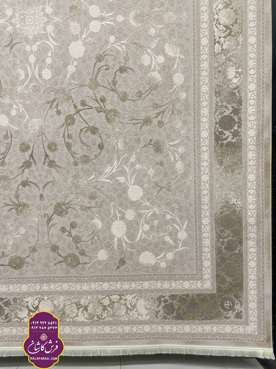 فرش کد3345 موکا 1200 شانه گل برجسته