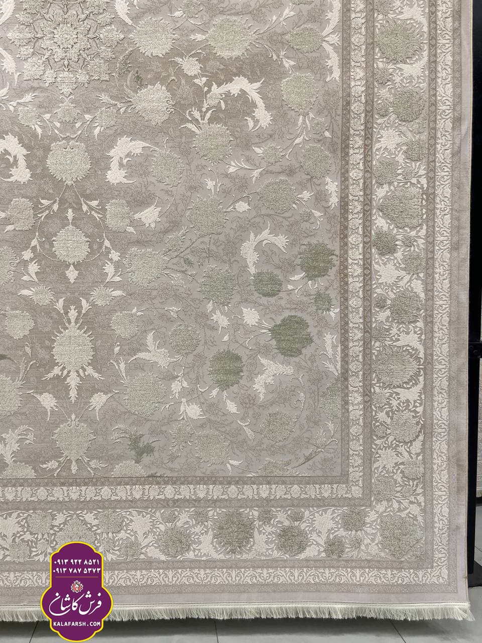 فرش کد3520 موکا 1200 شانه گل برجسته
