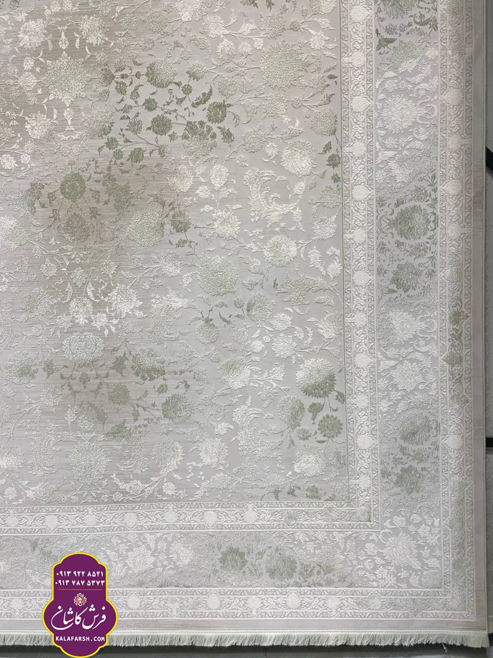 فرش کد3530 موکا 1200 شانه گل برجسته