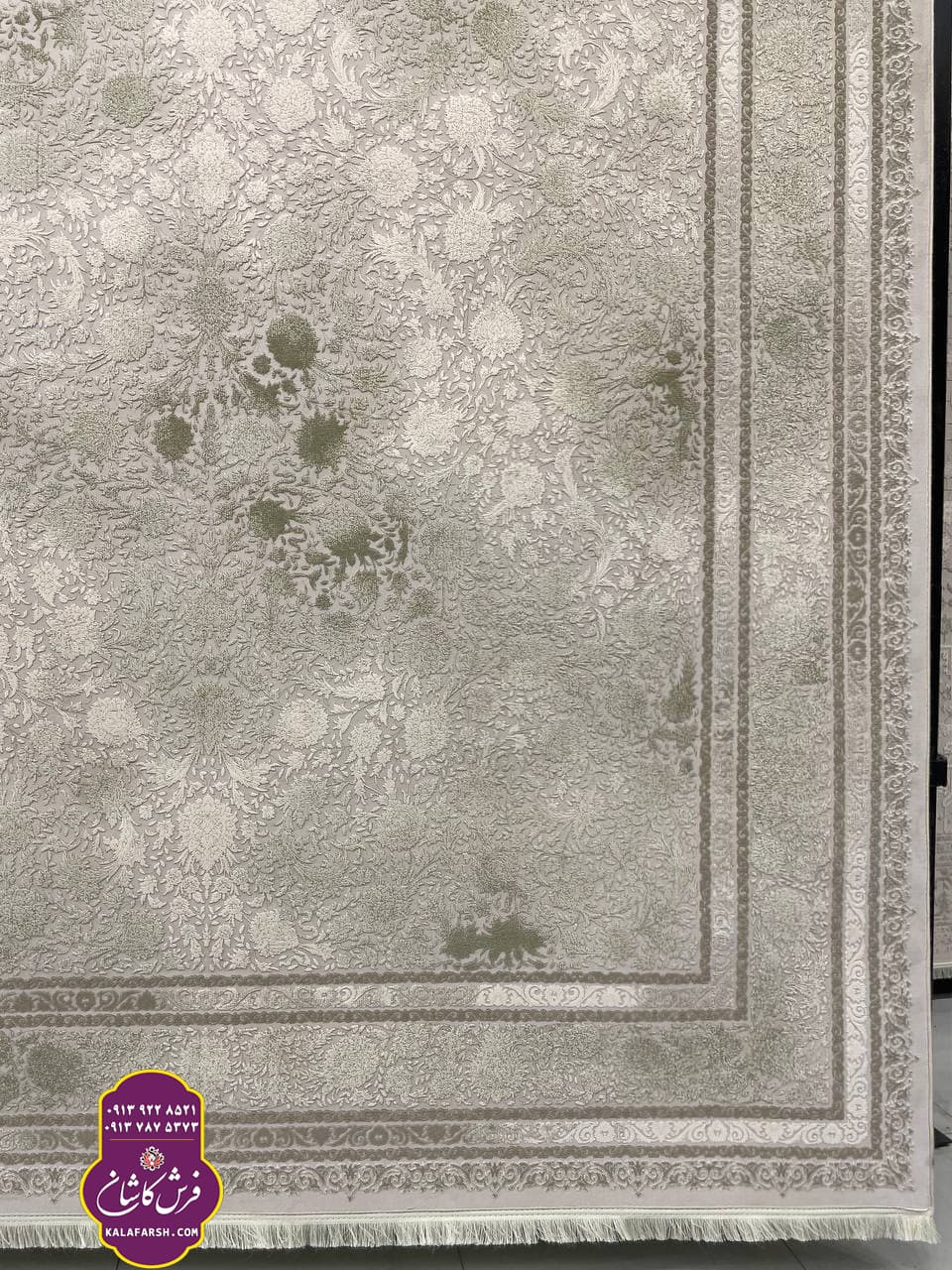 فرش کد3540 موکا 1200 شانه گل برجسته