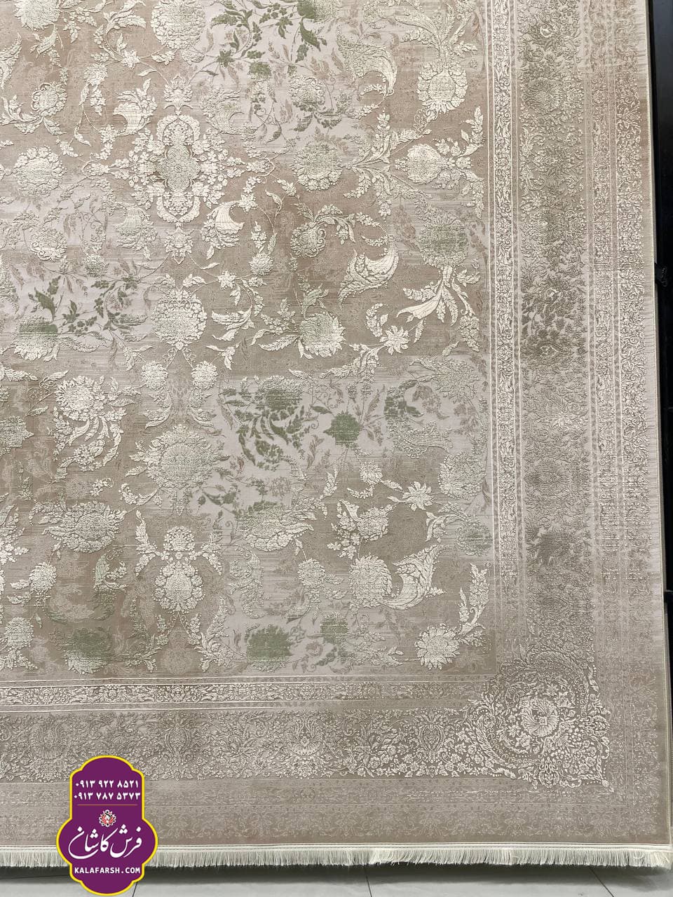 فرش کد3555 موکا 1200 شانه گل برجسته