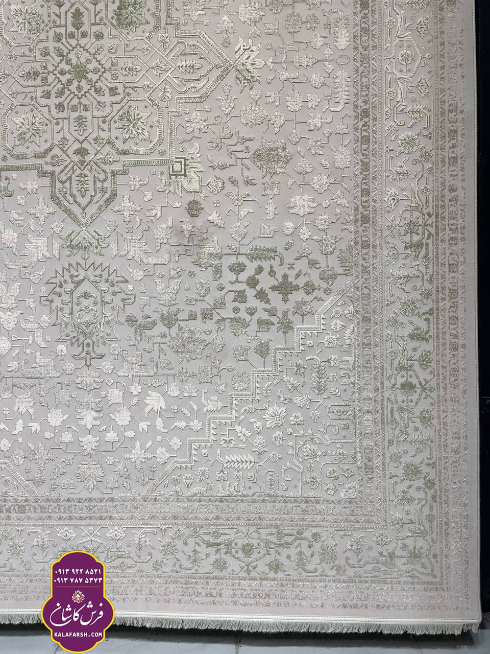 فرش کد3560 موکا 1200 شانه گل برجسته