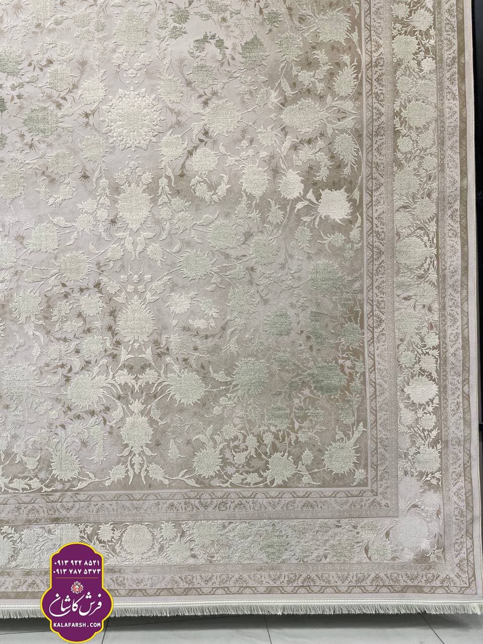 فرش کد3575 موکا 1200 شانه گل برجسته