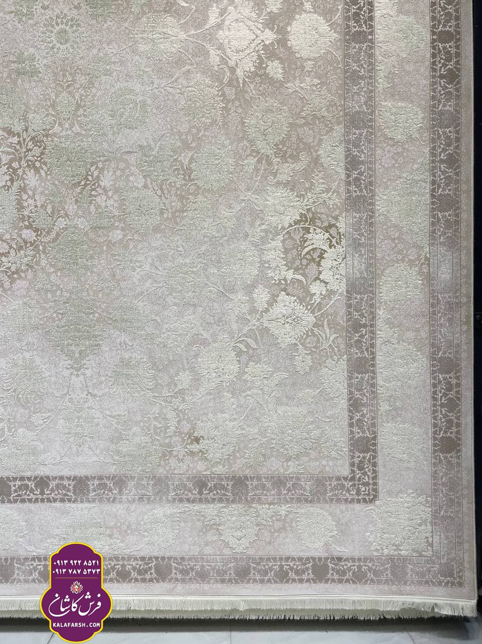فرش کد3595 موکا 1200 شانه گل برجسته