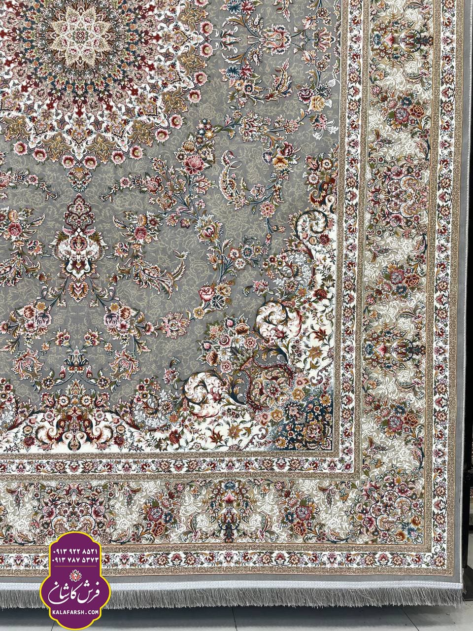 فرش ماهان طوسی 1200 شانه گل برجسته