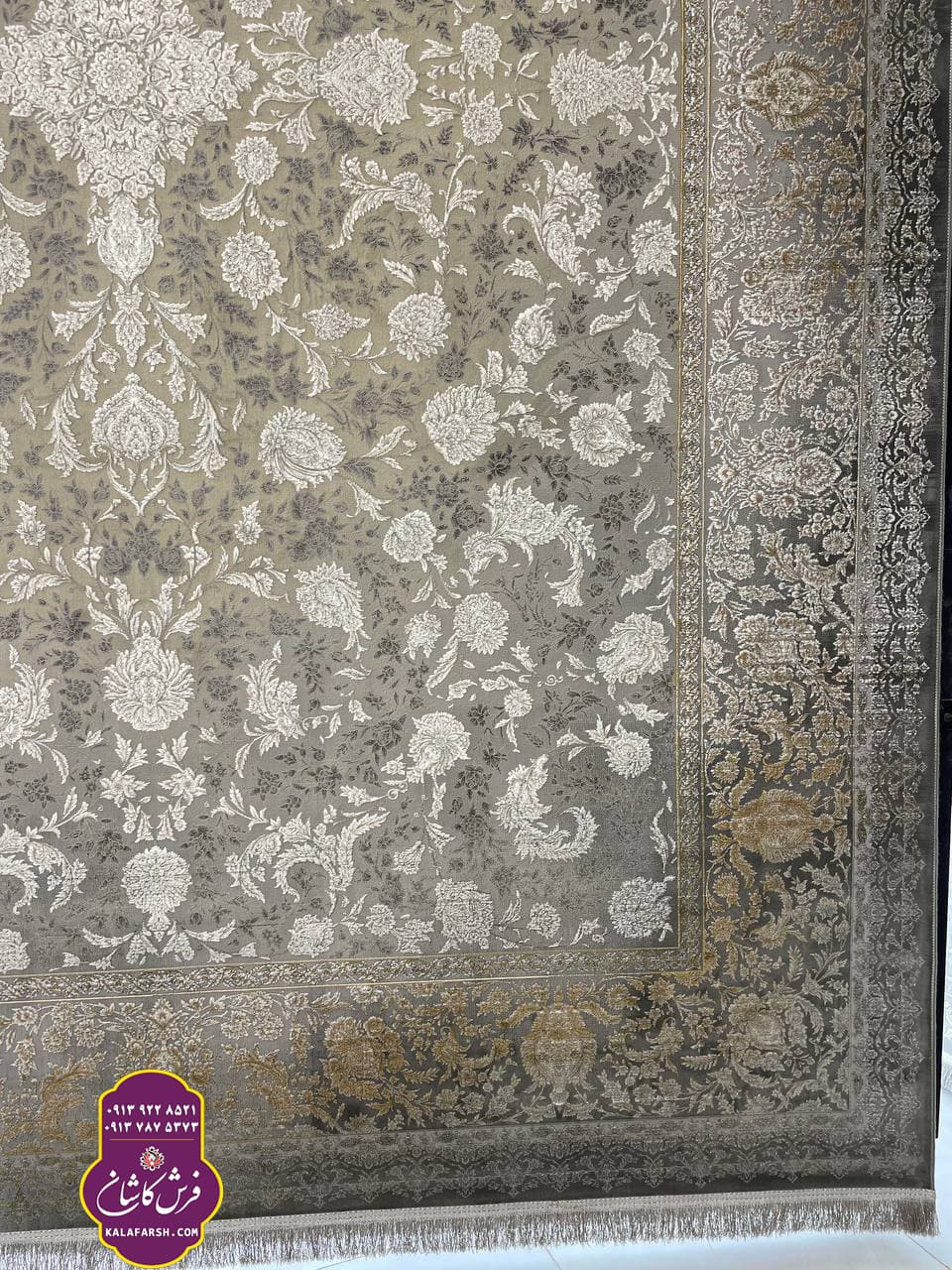 فرش نگار نقره ای 1200 شانه گل برجسته