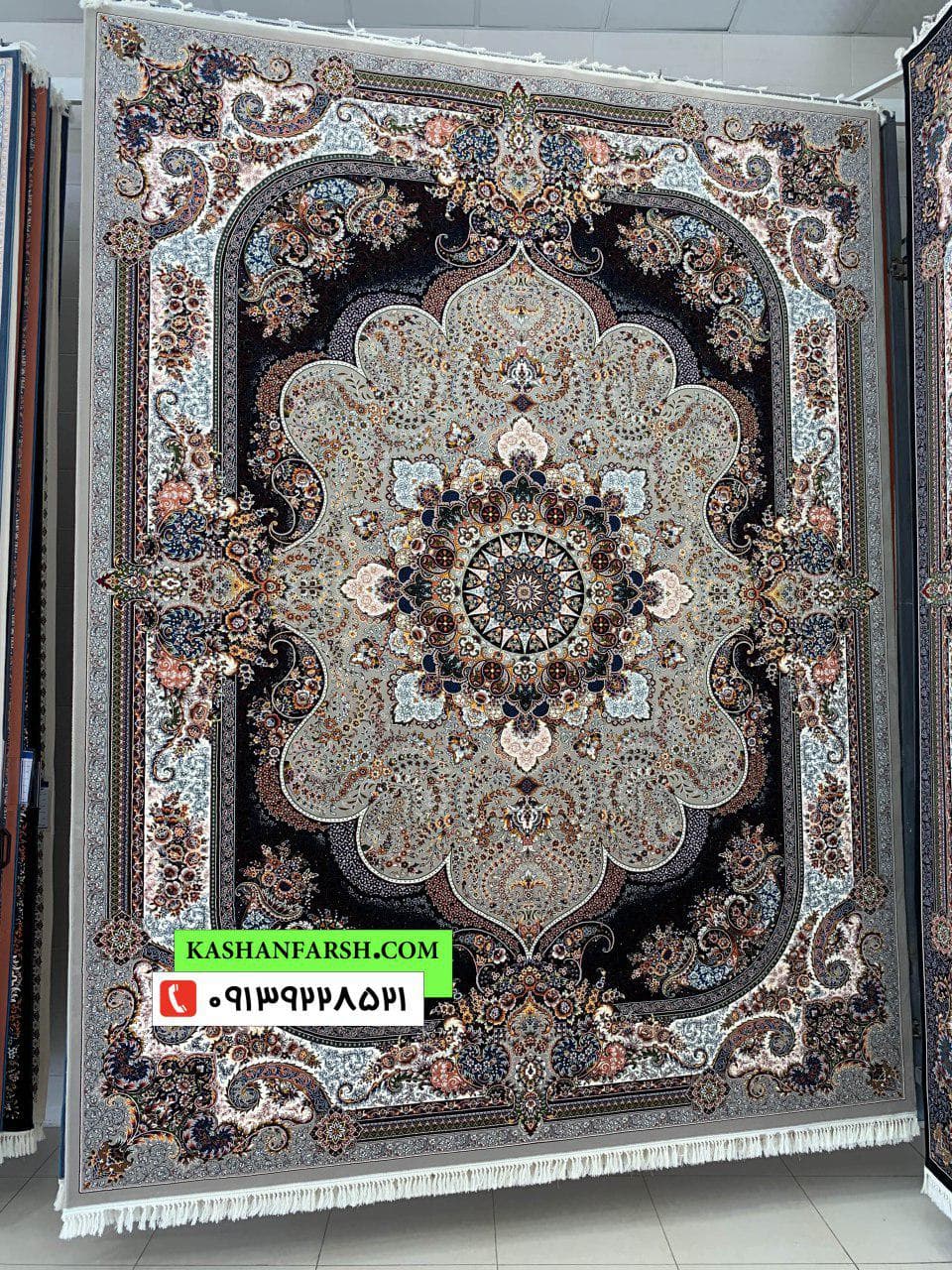 تصویر فرش فرش ماشینی کاشان طرح نسترن 700 شانه — نمای 1